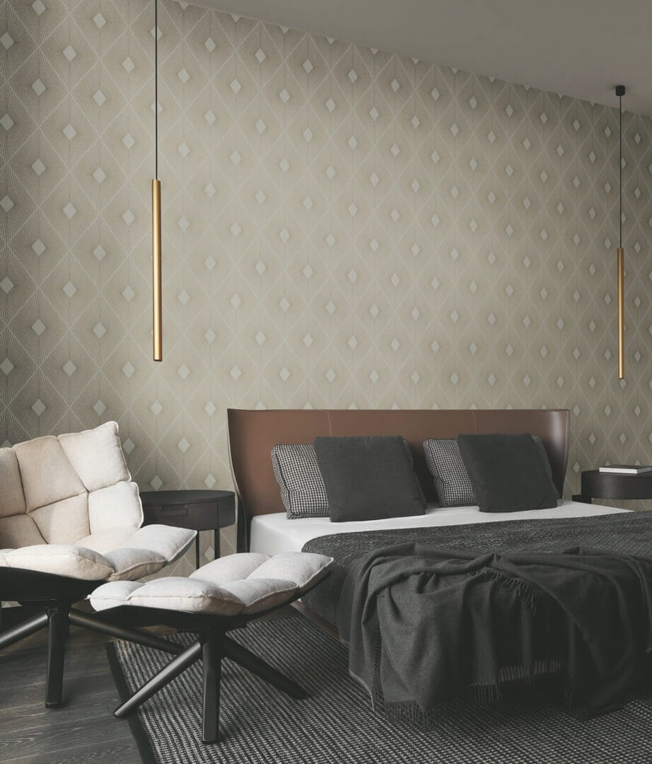 Tapeta romby w stylu Art Deco York Wallcoverings MD7133 Harlowe Modern Metals 2