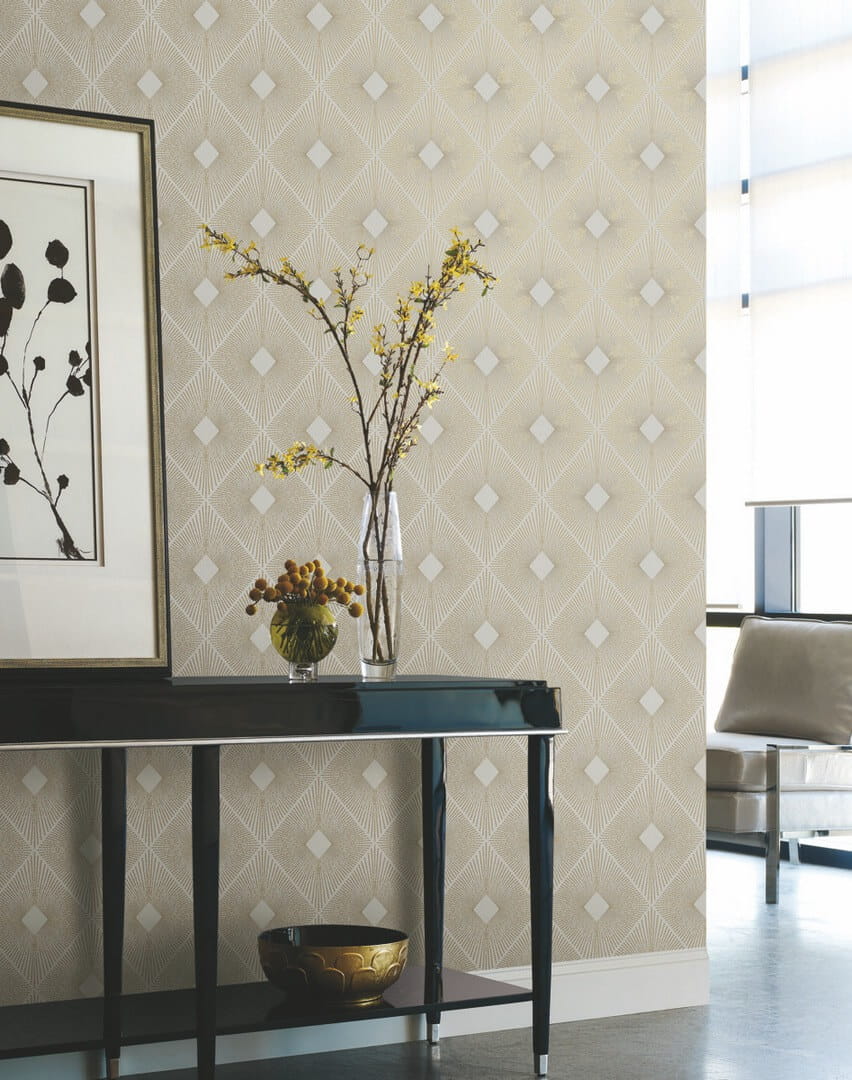 Tapeta romby w stylu Art Deco York Wallcoverings MD7133 Harlowe Modern Metals 2