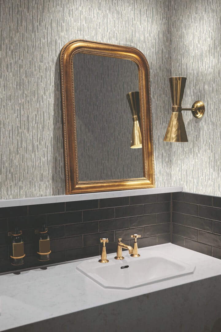 Tapeta metaliczne prążki York Wallcoverings MD7151 Metallic Cascade Modern Metals 2