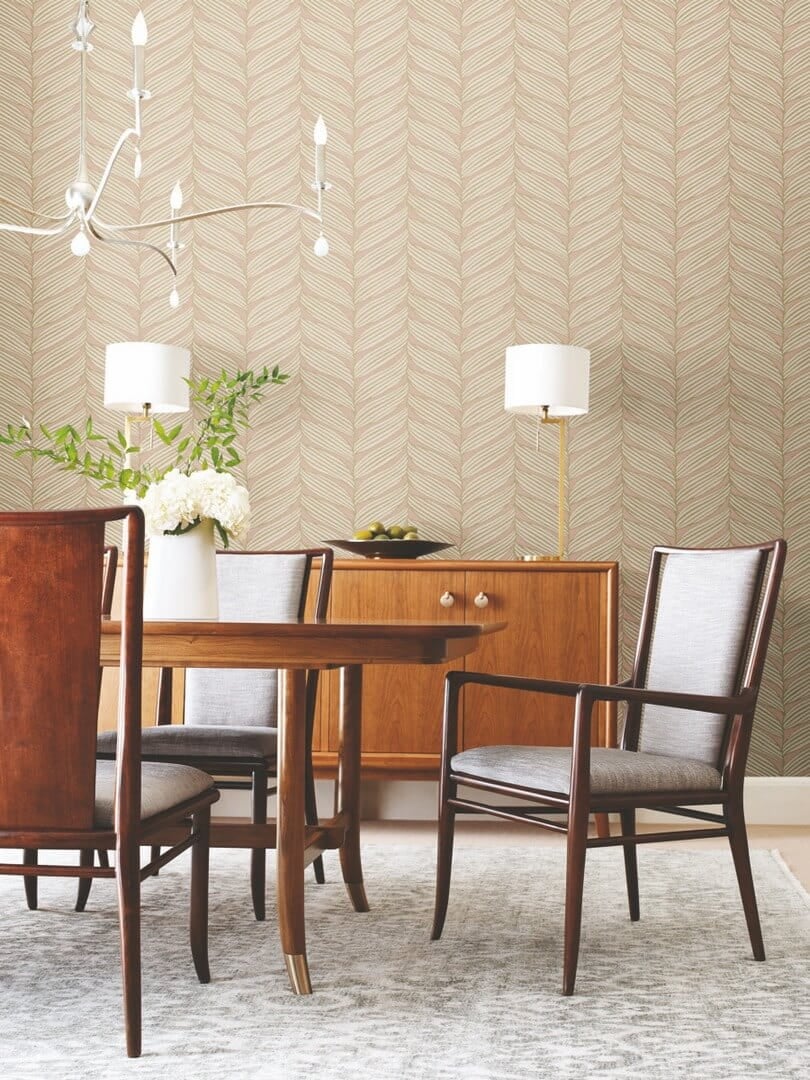 Tapeta stylizowane liście York Wallcoverings MD7161 Luninous Leaves Modern Metals 2