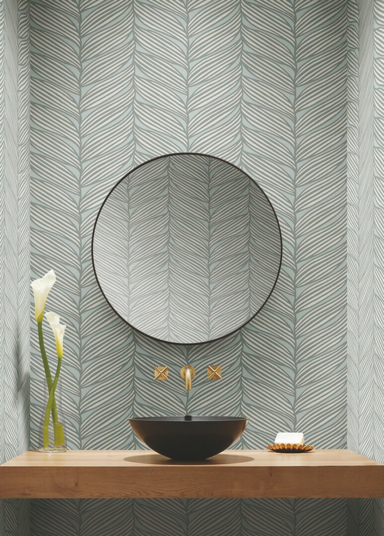 Tapeta stylizowane liście York Wallcoverings MD7165 Luninous Leaves Modern Metals 2
