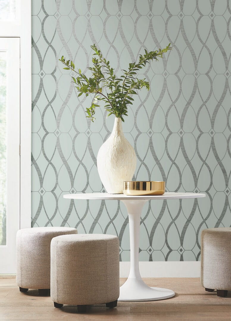 Tapeta treliaż York Wallcoverings MD7172 Graceful Geo Modern Metals 2