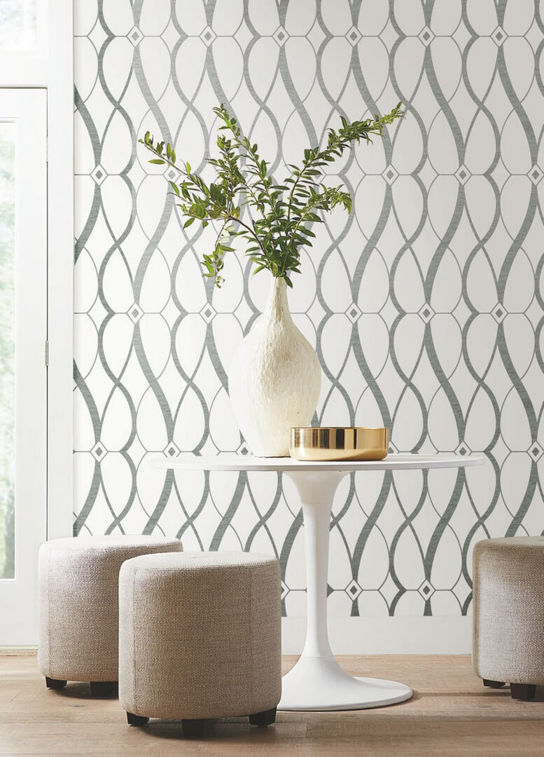 Tapeta treliaż York Wallcoverings MD7173 Graceful Geo Modern Metals 2