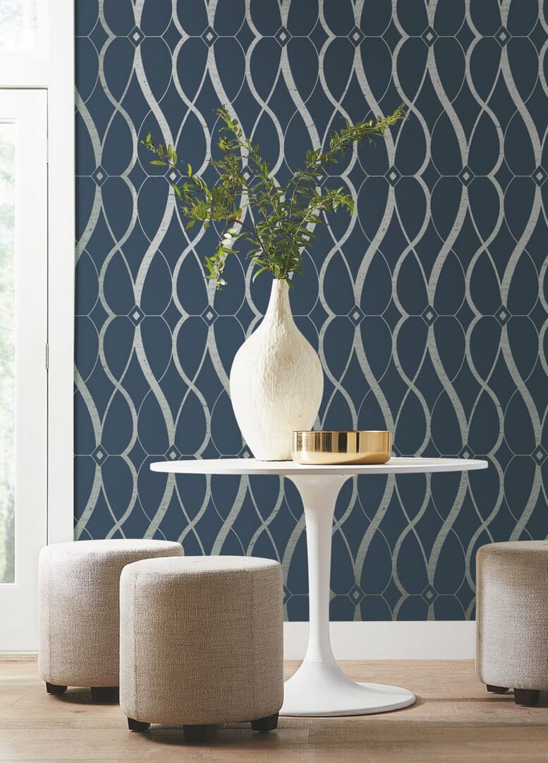 Tapeta treliaż York Wallcoverings MD7174 Graceful Geo Modern Metals 2