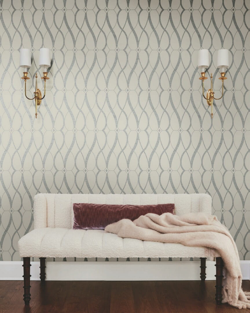 Tapeta treliaż York Wallcoverings MD7175 Graceful Geo Modern Metals 2