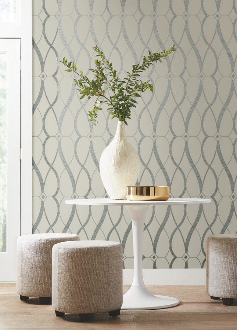 Tapeta treliaż York Wallcoverings MD7175 Graceful Geo Modern Metals 2