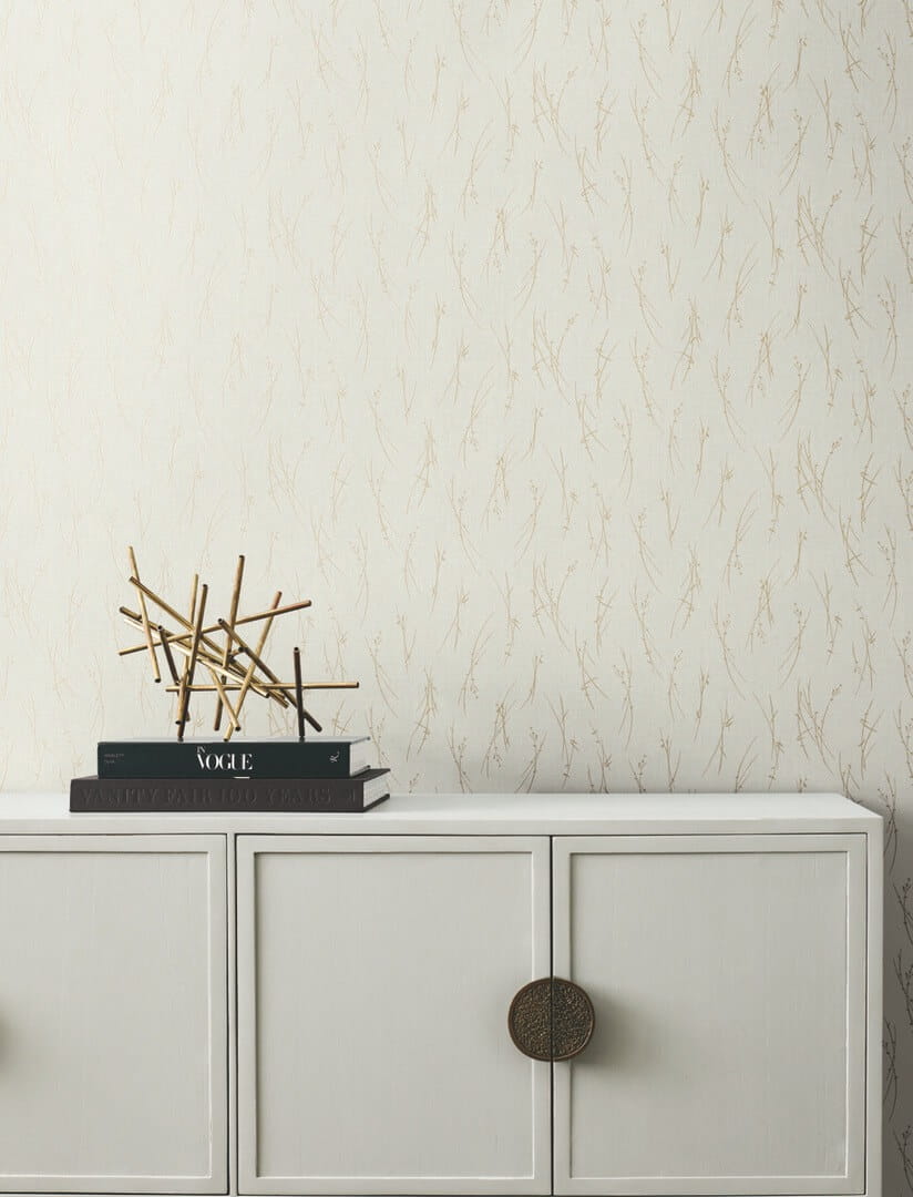 Tapeta delikatna łąka York Wallcoverings MD7192 Sprigs Modern Metals 2