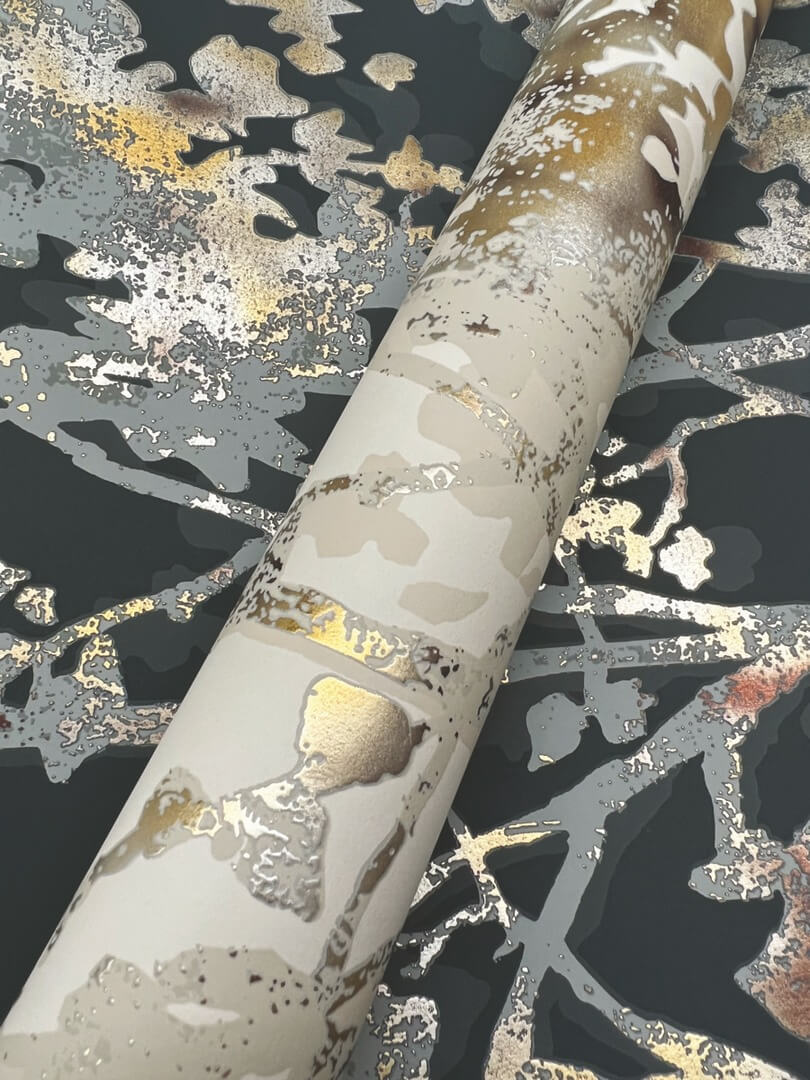 Tapeta roślinna York Wallcoverings NW3584 Shimmering Foliage Modern Metals 2