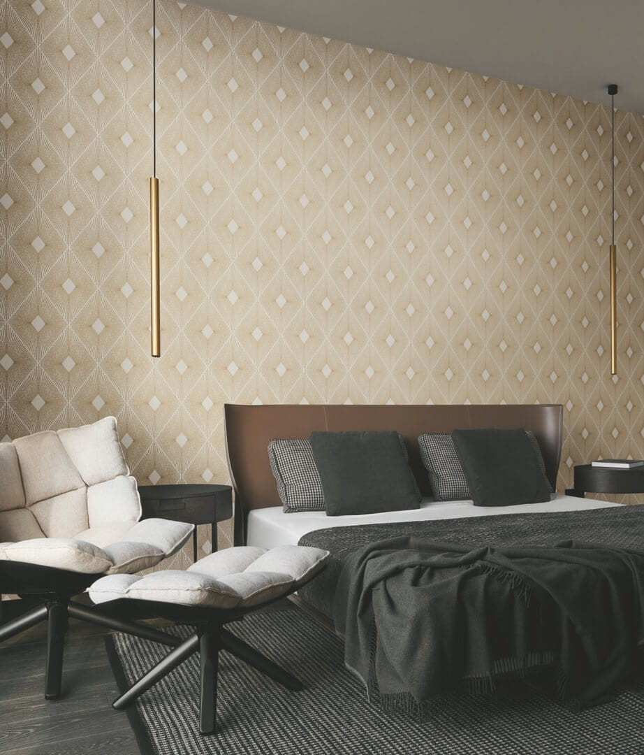 Tapeta romby w stylu Art Deco York Wallcoverings NW3592 Harlowe Modern Metals 2