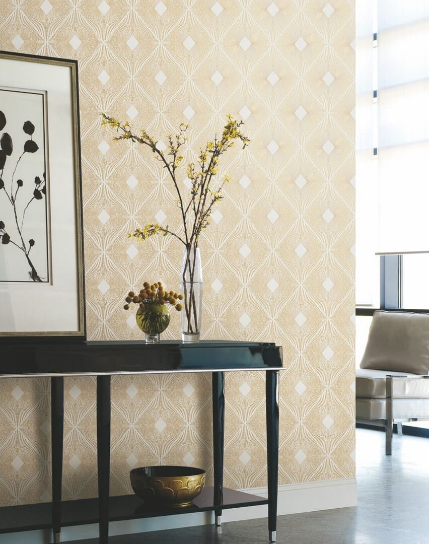 Tapeta romby w stylu Art Deco York Wallcoverings NW3592 Harlowe Modern Metals 2