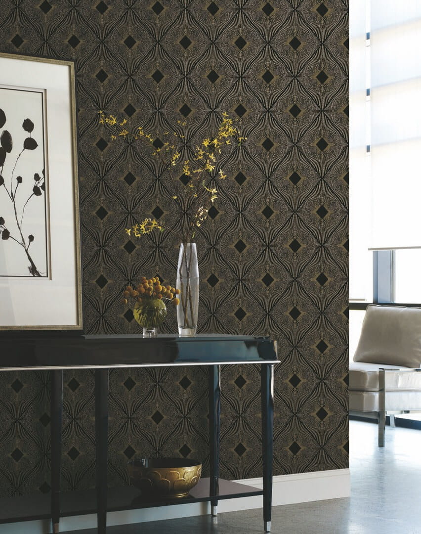 Tapeta romby w stylu Art Deco York Wallcoverings NW3593 Harlowe Modern Metals 2