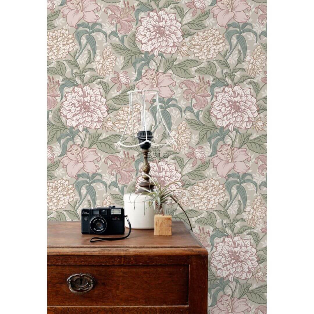 Tapeta florystyczna vintage Esta Home 139377 Vintage Flowers