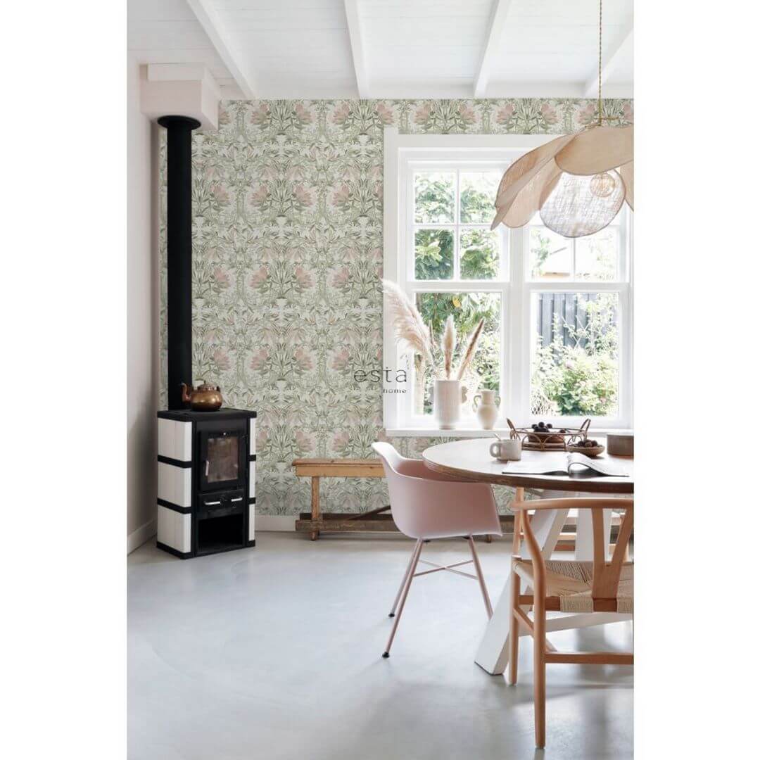 Tapeta roślinny ornament Esta Home 139418 Vintage Flowers