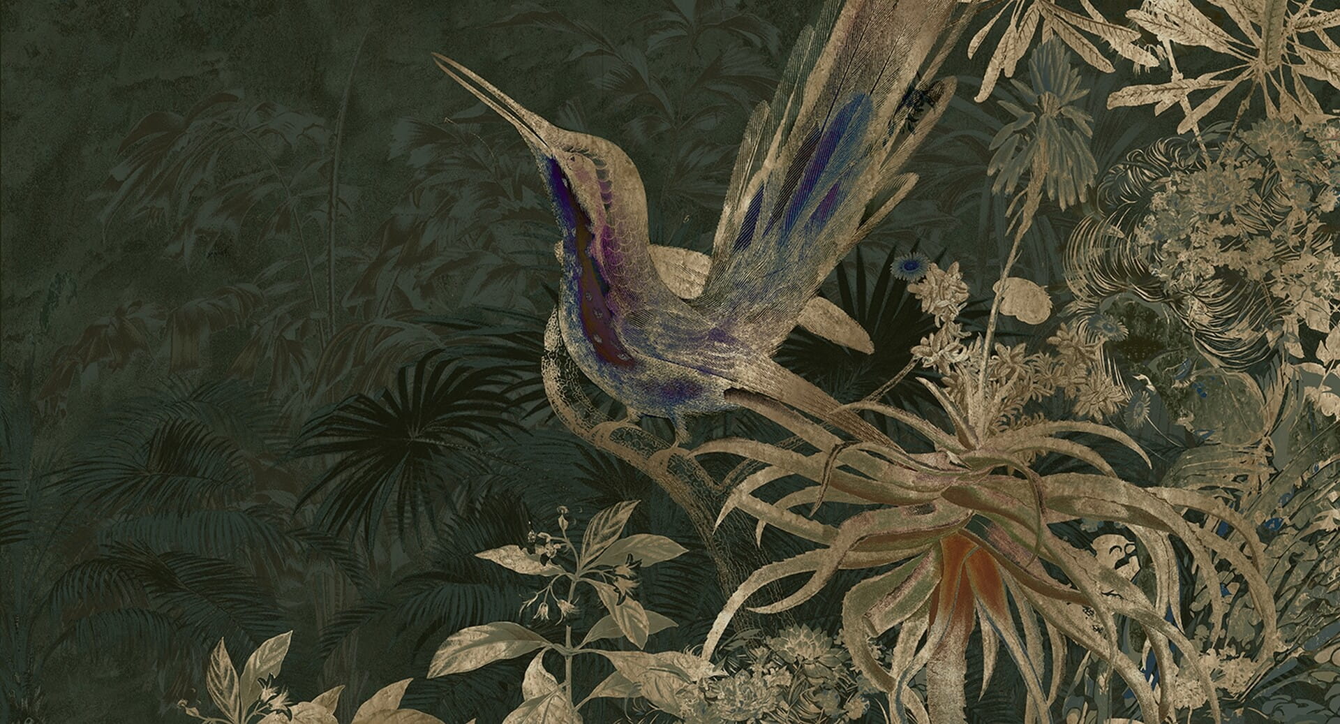 Fototapeta botaniczna koliber Muance MU14047 Rosewood Dusk