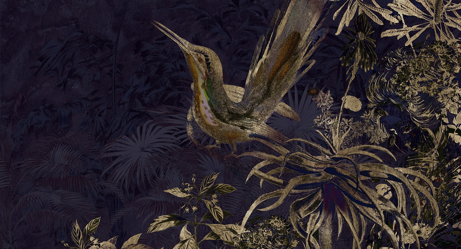 Fototapeta botaniczna koliber Muance MU14048 Rosewood Dusk