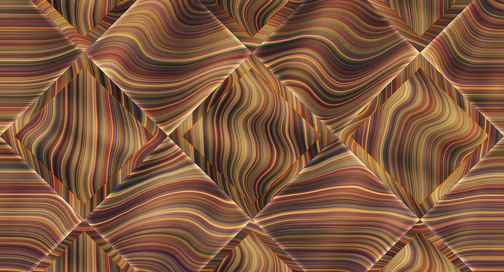 Fototapeta romby i fale Muance MU14070 When Patterns Are Warped Dusk