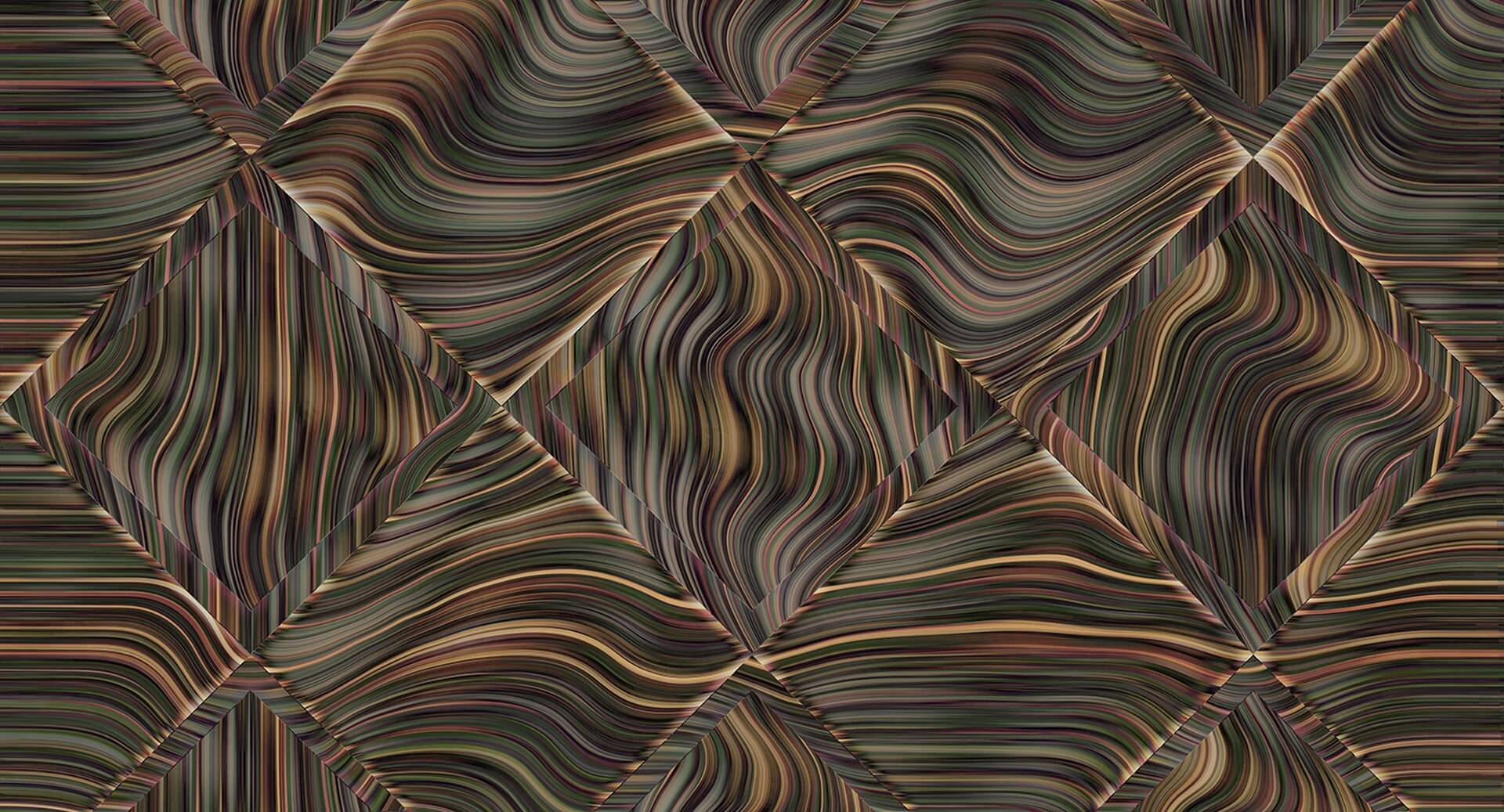 Fototapeta romby i fale Muance MU14071 When Patterns Are Warped Dusk