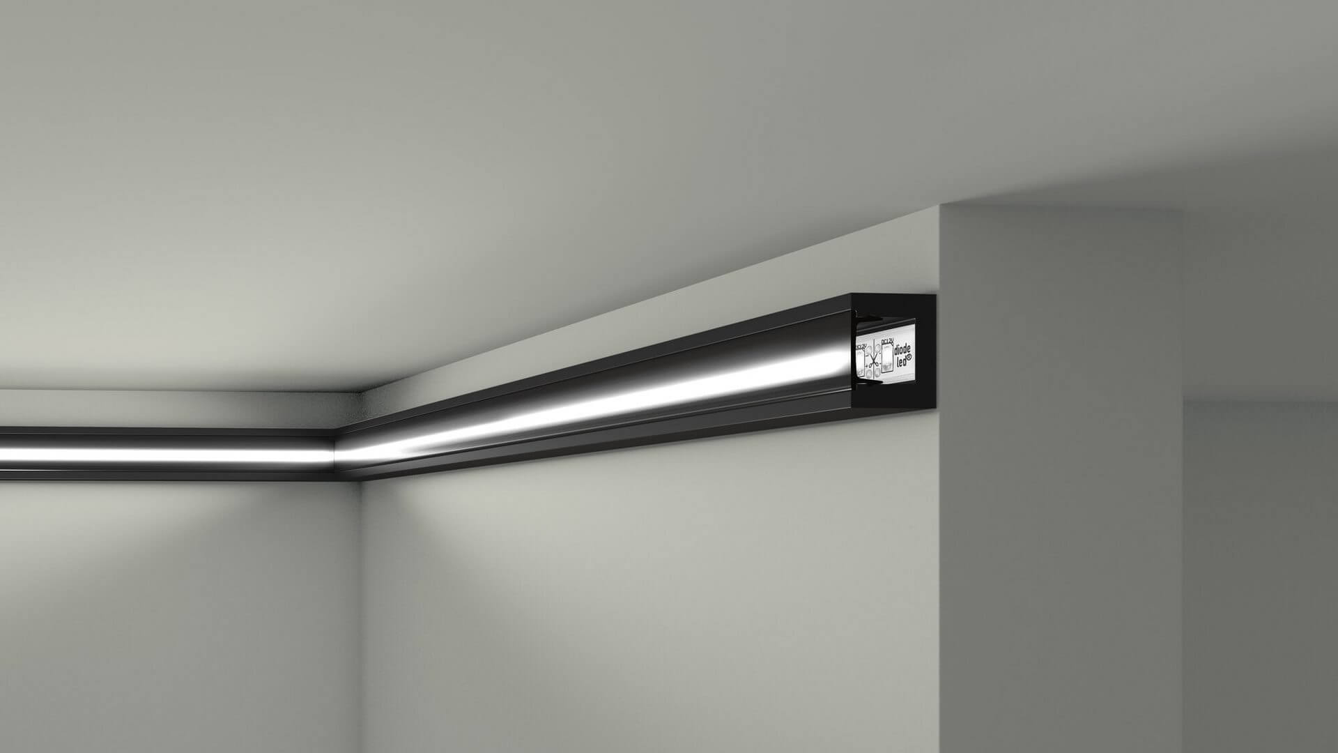 Listwa czarna oświetleniowa LED Wallstyl IL12 Black Noël & Marquet wys. 2,5cm