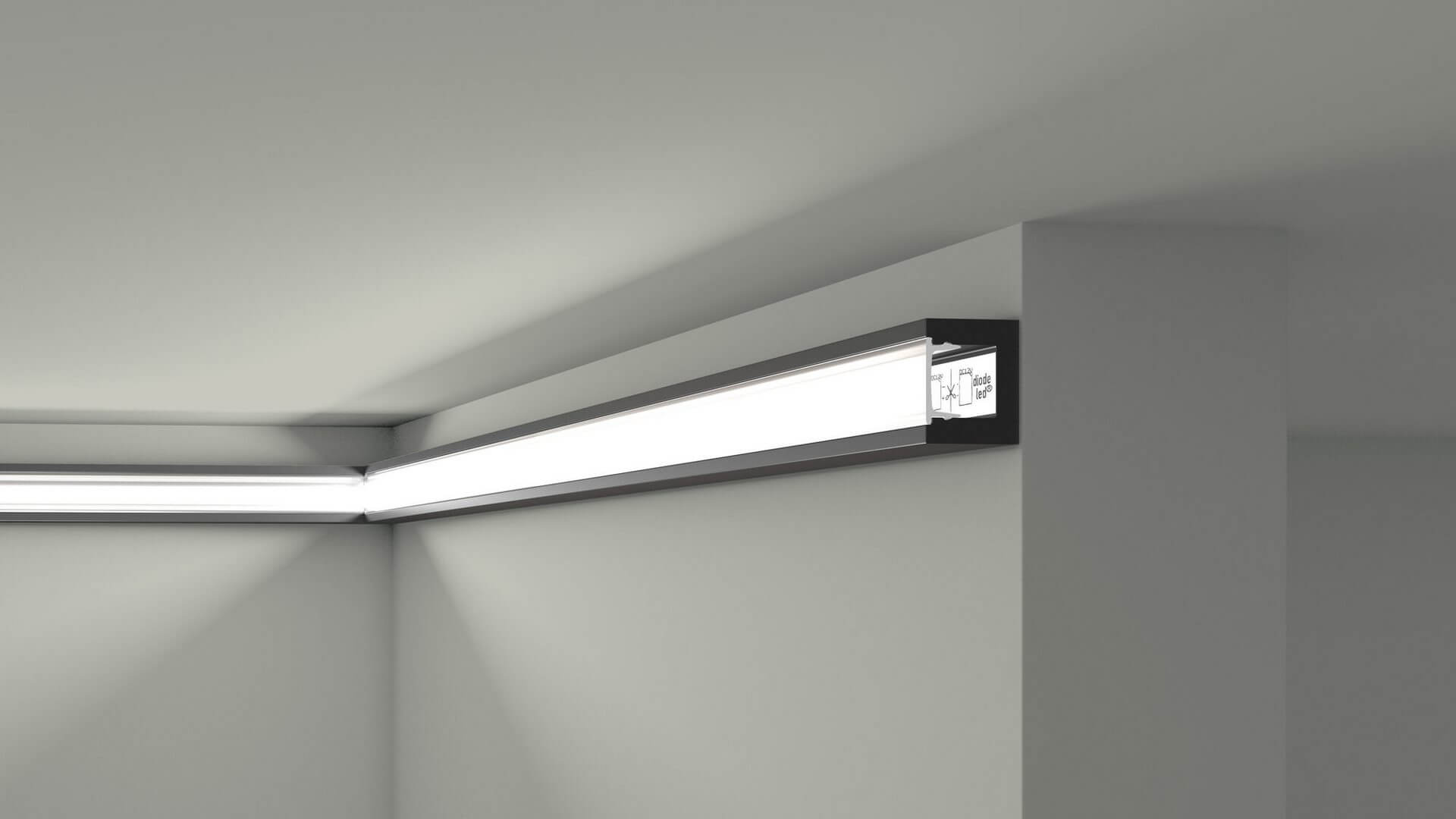 Listwa czarna oświetleniowa LED Wallstyl IL12 Black Noël & Marquet wys. 2,5cm