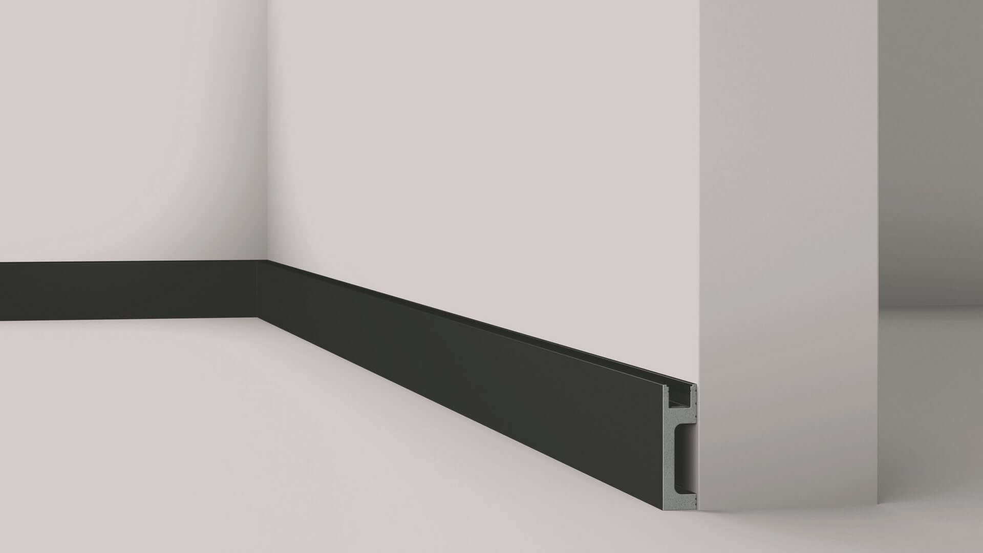 Listwa czarna oświetleniowa LED Wallstyl IL10 Black Noël & Marquet wys. 8cm