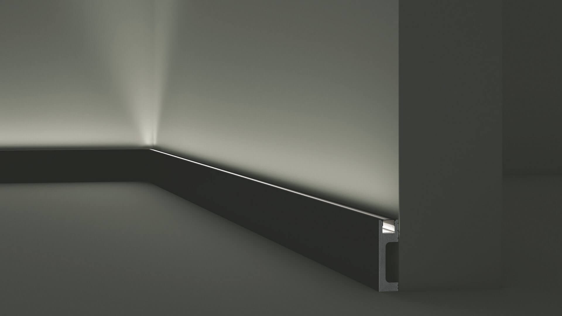 Listwa czarna oświetleniowa LED Wallstyl IL10 Black Noël & Marquet wys. 8cm