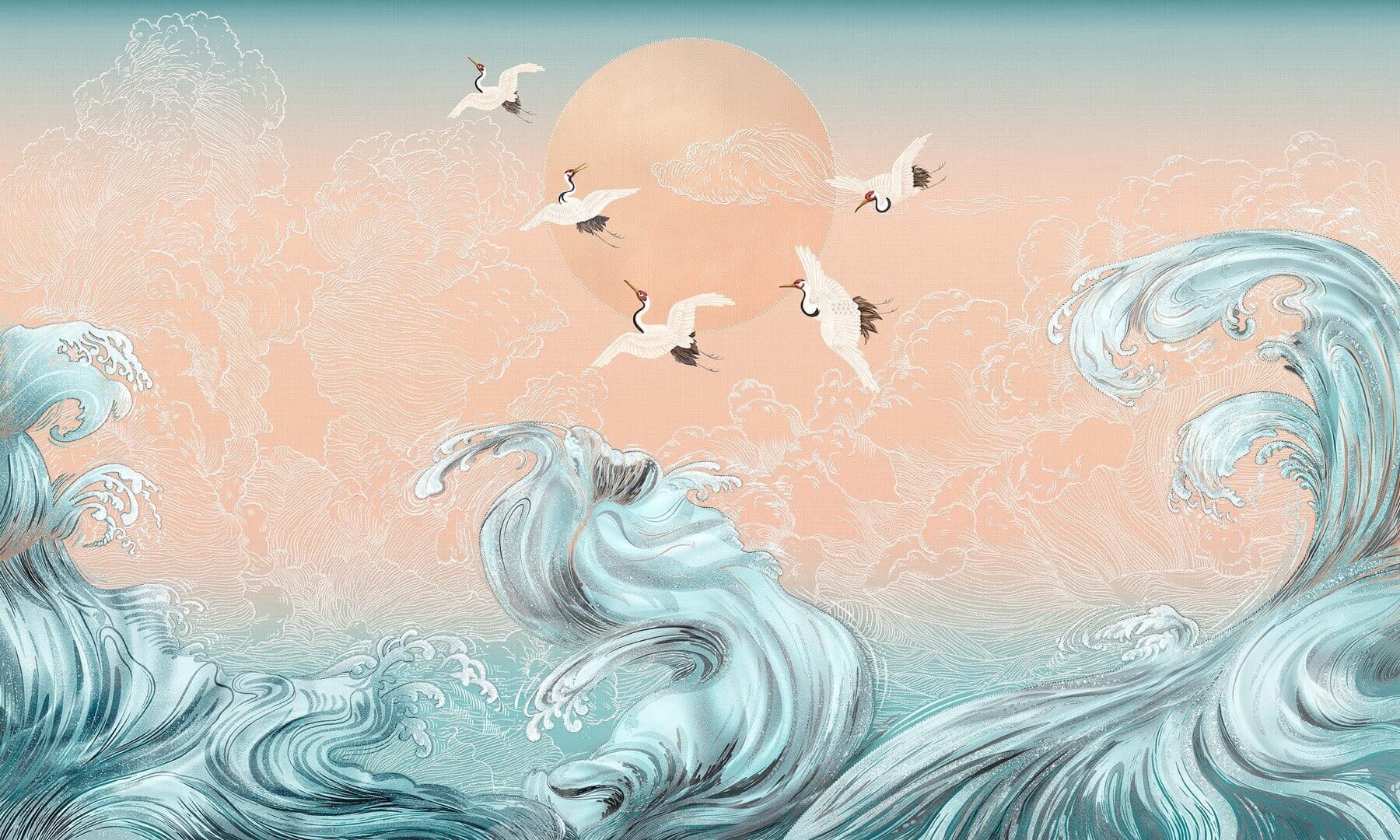 Fototapeta morze i żurawie Wonderwall Lucent 35055201