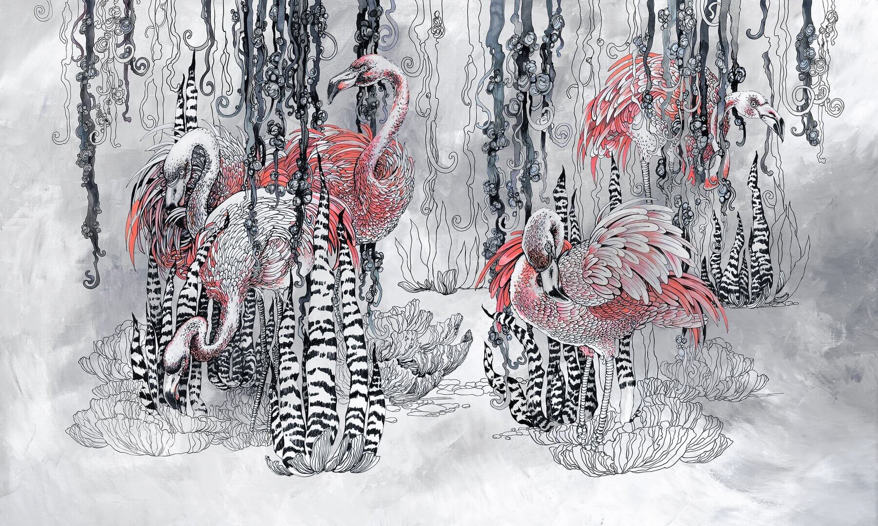 Fototapeta flamingi Wonderwall Tigaki 35061603