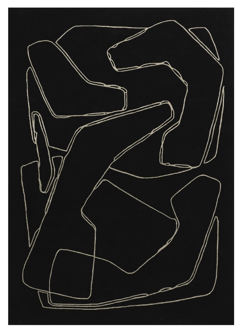 Dywan geometryczny linie czarny AMALGAME Noir Toulemonde Bochart