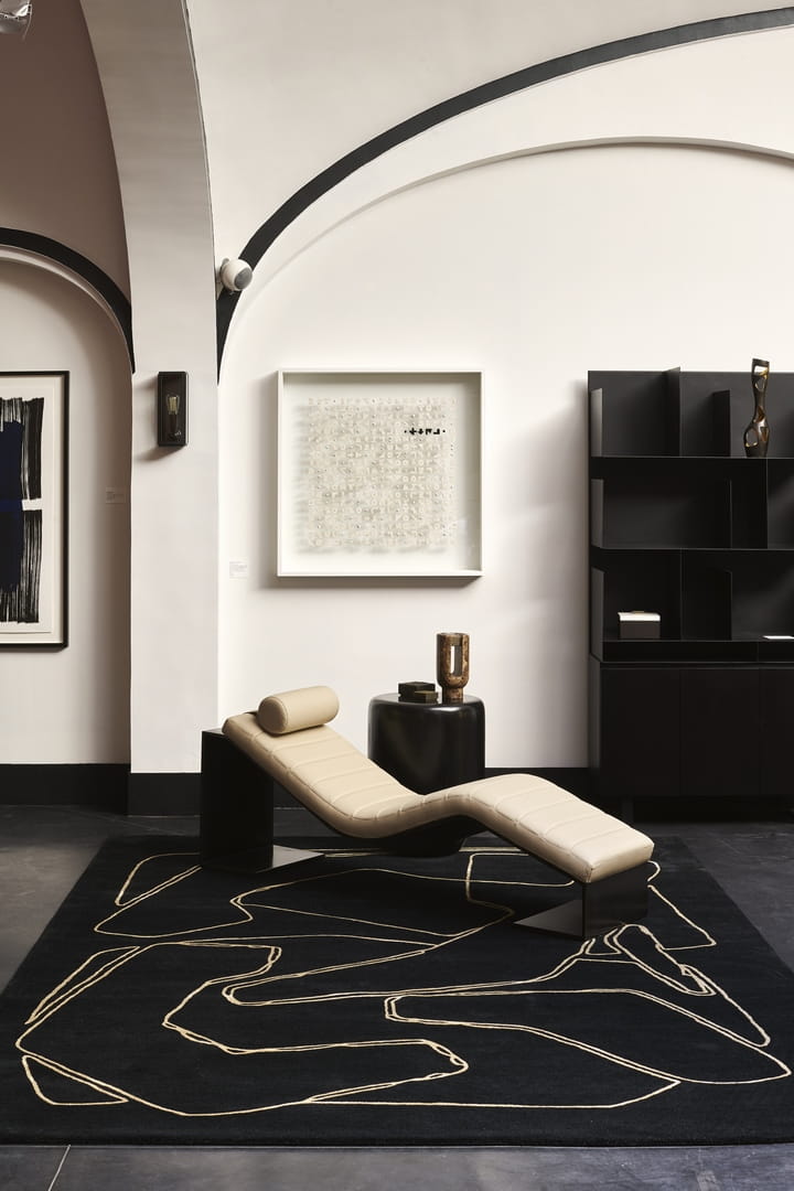 Dywan geometryczny linie czarny AMALGAME Noir Toulemonde Bochart