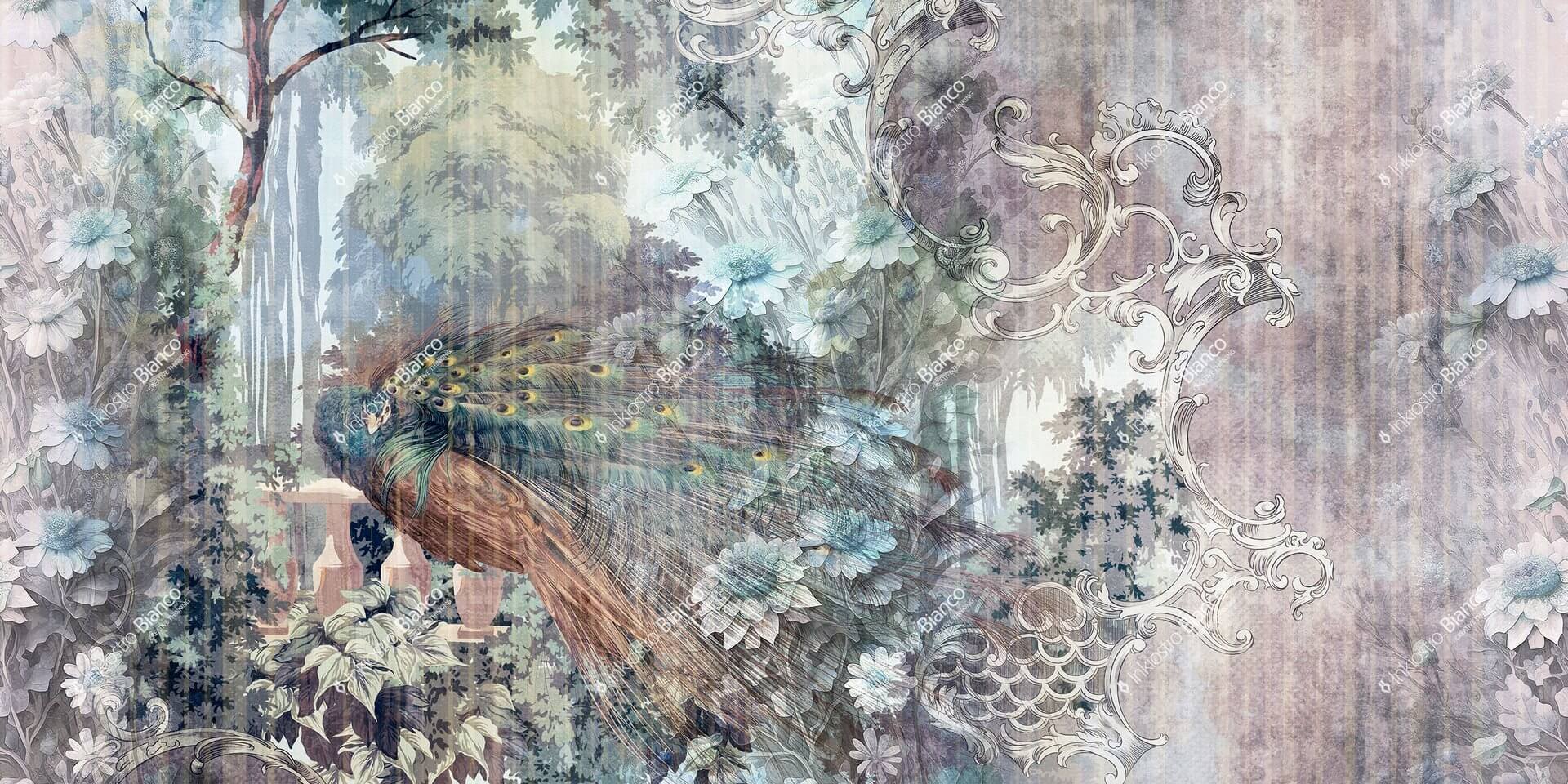 Fototapeta botaniczna w stylu vintage Inkiostro Bianco GAUDY INKLIKO2302_A Flow