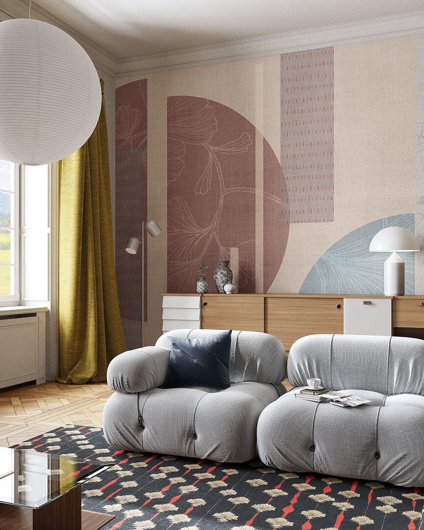 Fototapeta geometria i liście Inkiostro Bianco GEOMETRIC DANCE INKREEI2302 Flow