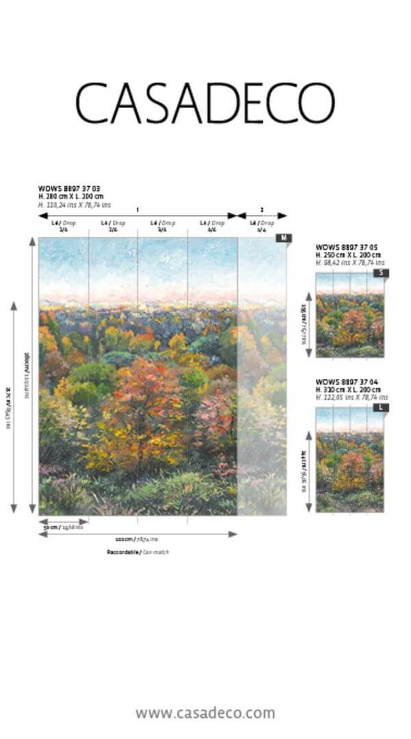 Mural krajobraz jesiennego lasu Casadeco WDWS 88973704 L Indian Summer WonderWalls