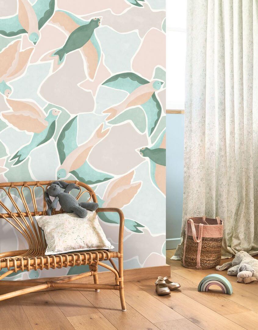 Mural ptaki Casadeco WDWS 88997505 S Songerie WonderWalls