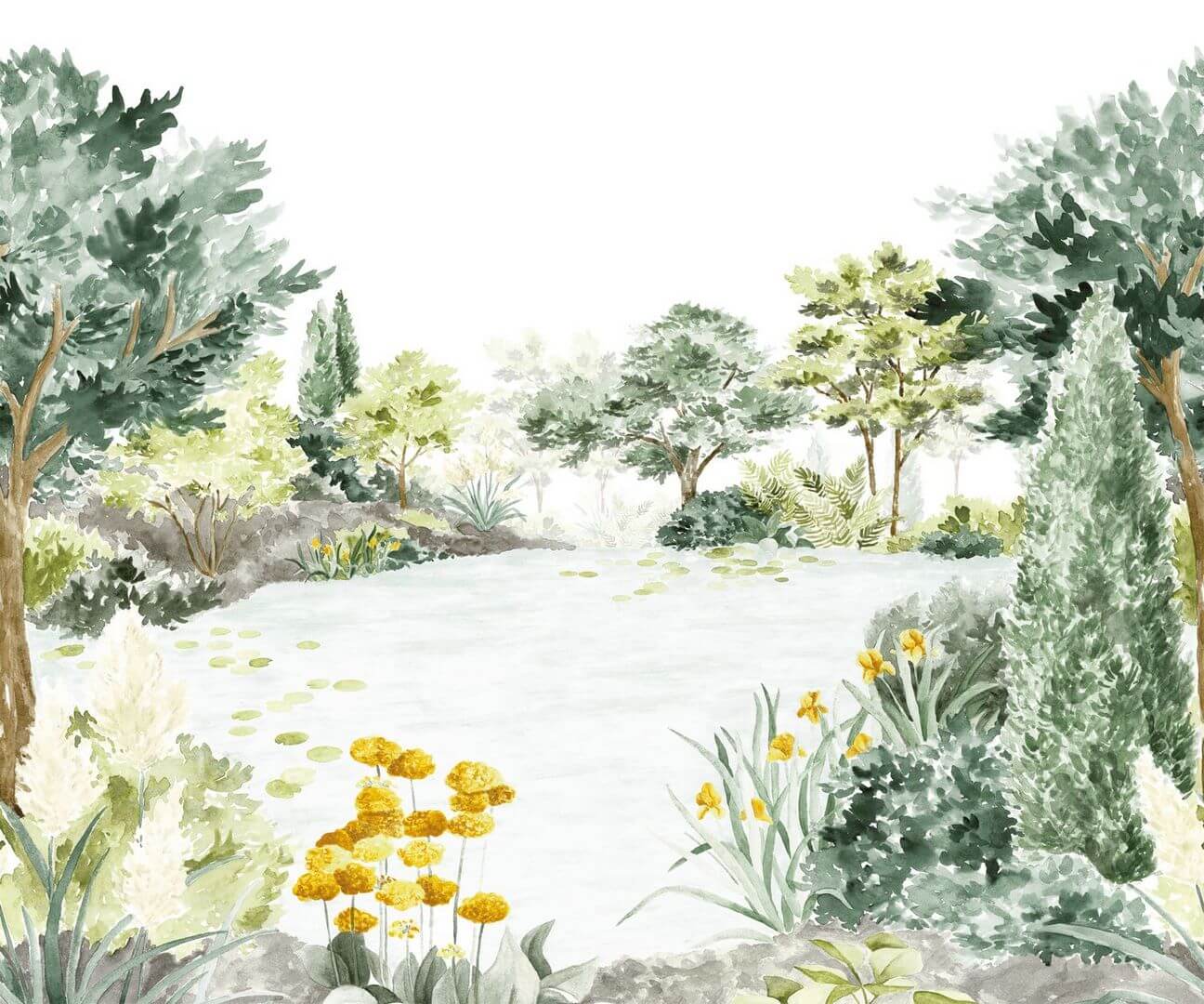 Mural botaniczny krajobraz Casadeco WDWS 89107307 S The Lake WonderWalls