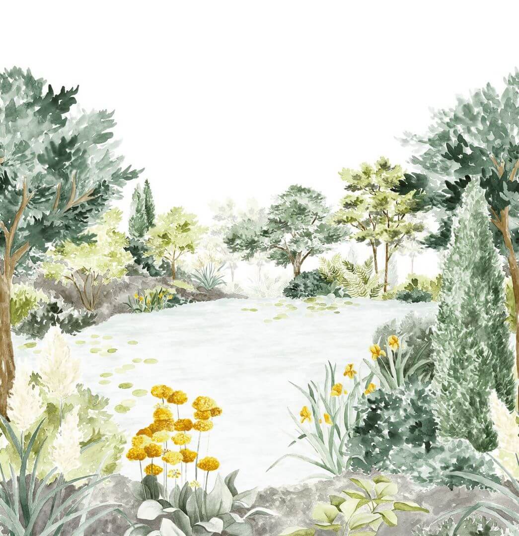 Mural botaniczny krajobraz Casadeco WDWS 89107309 L The Lake WonderWalls