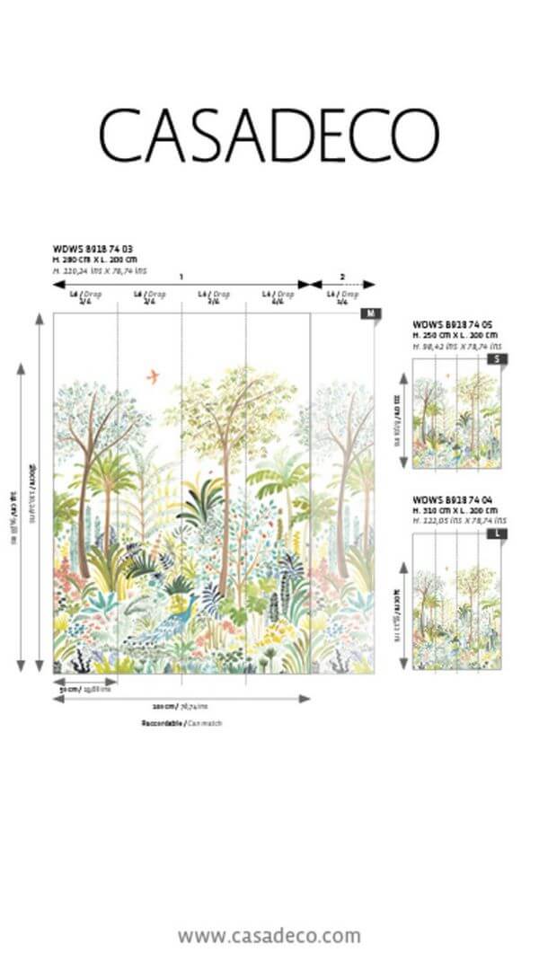 Mural dżungla Casadeco WDWS 89187405 S Funky Tropic WonderWalls