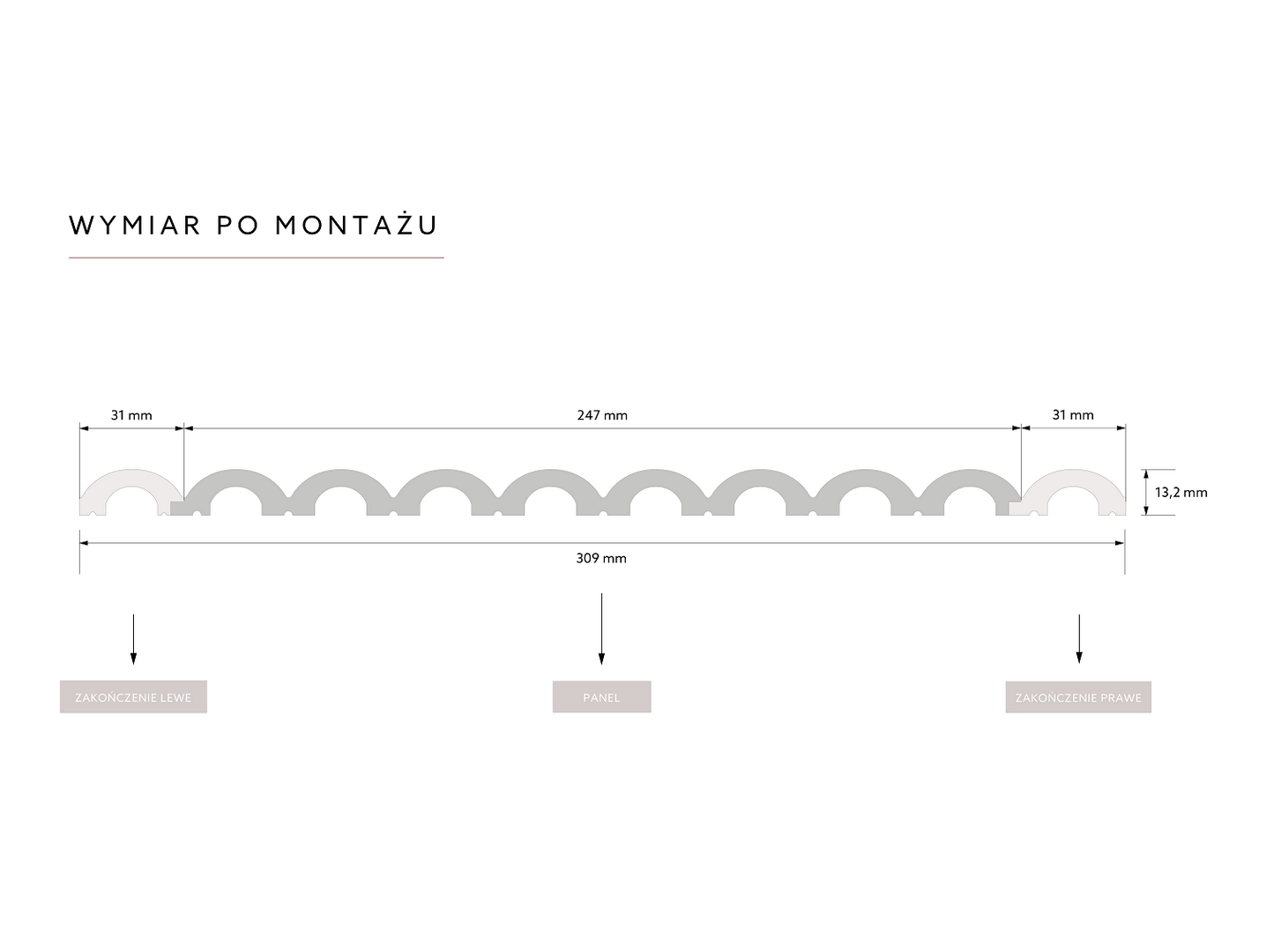 Zakończenie prawe panela ściennego WP001RT Duna Mardom Decor - wys. 200 cm