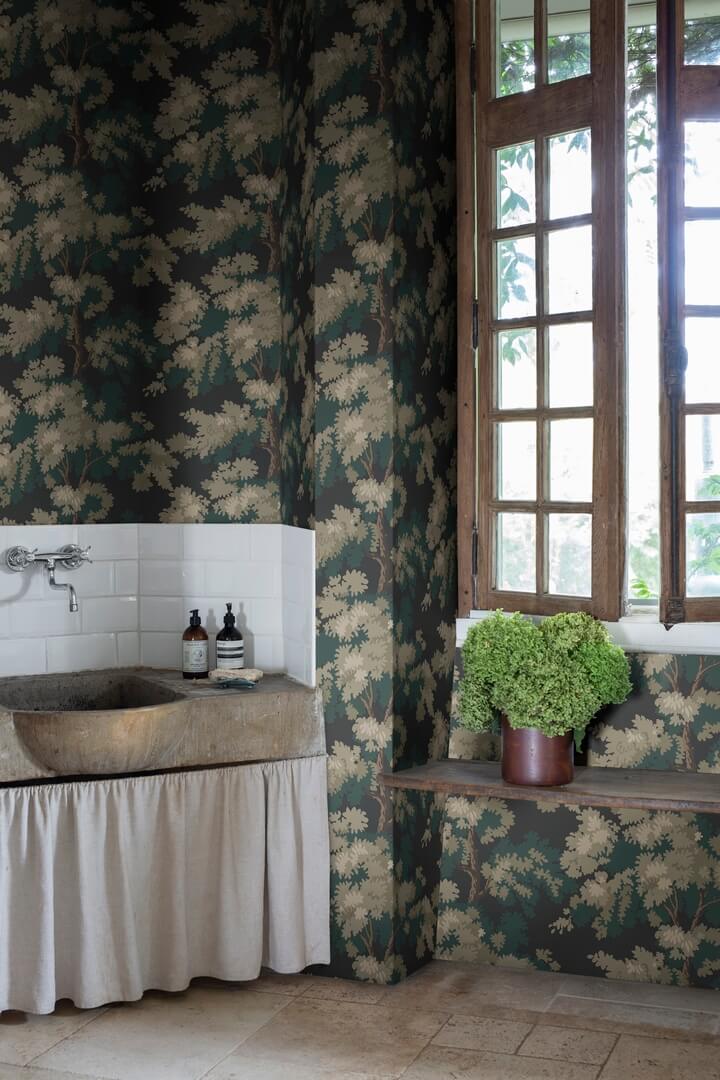 Tapeta drzewa Sandberg 444-81 Raphael Charcoal Le Village