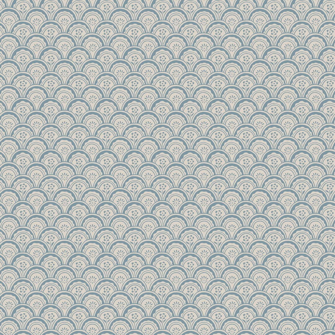 Tapeta łuki i kwiaty Sandberg S10235 Beata Misty Blue Le Village