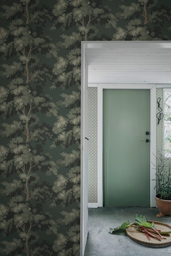 Tapeta drzewa Sandberg S10238 Raphael Moss Green Le Village