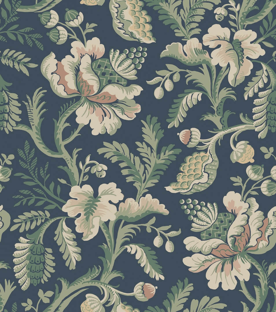Tapeta roślinne pnącza Sandberg S10240 Daphne Midnight Blue Le Village