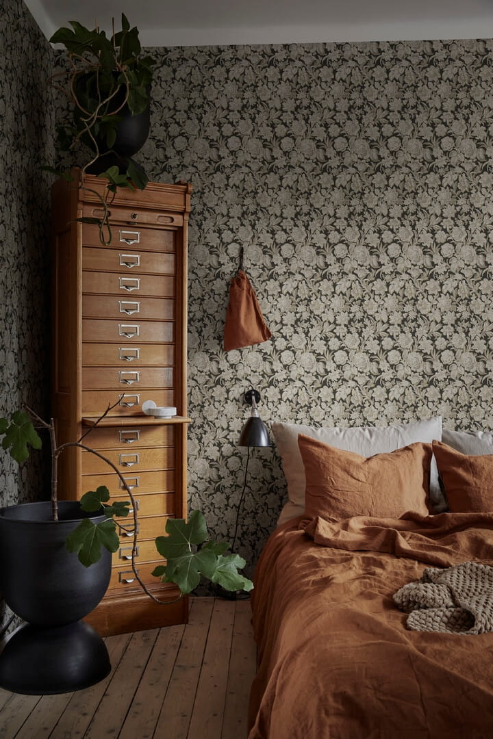 Tapeta florystyczna Sandberg S10247 Valentin Charcoal Le Village