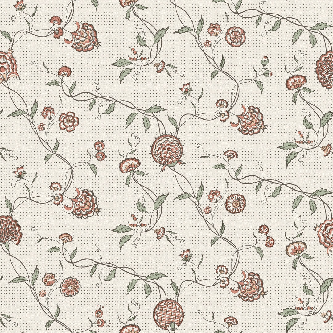 Tapeta roślinne pnącza Sandberg S10266 Adelaide Terracotta Le Village