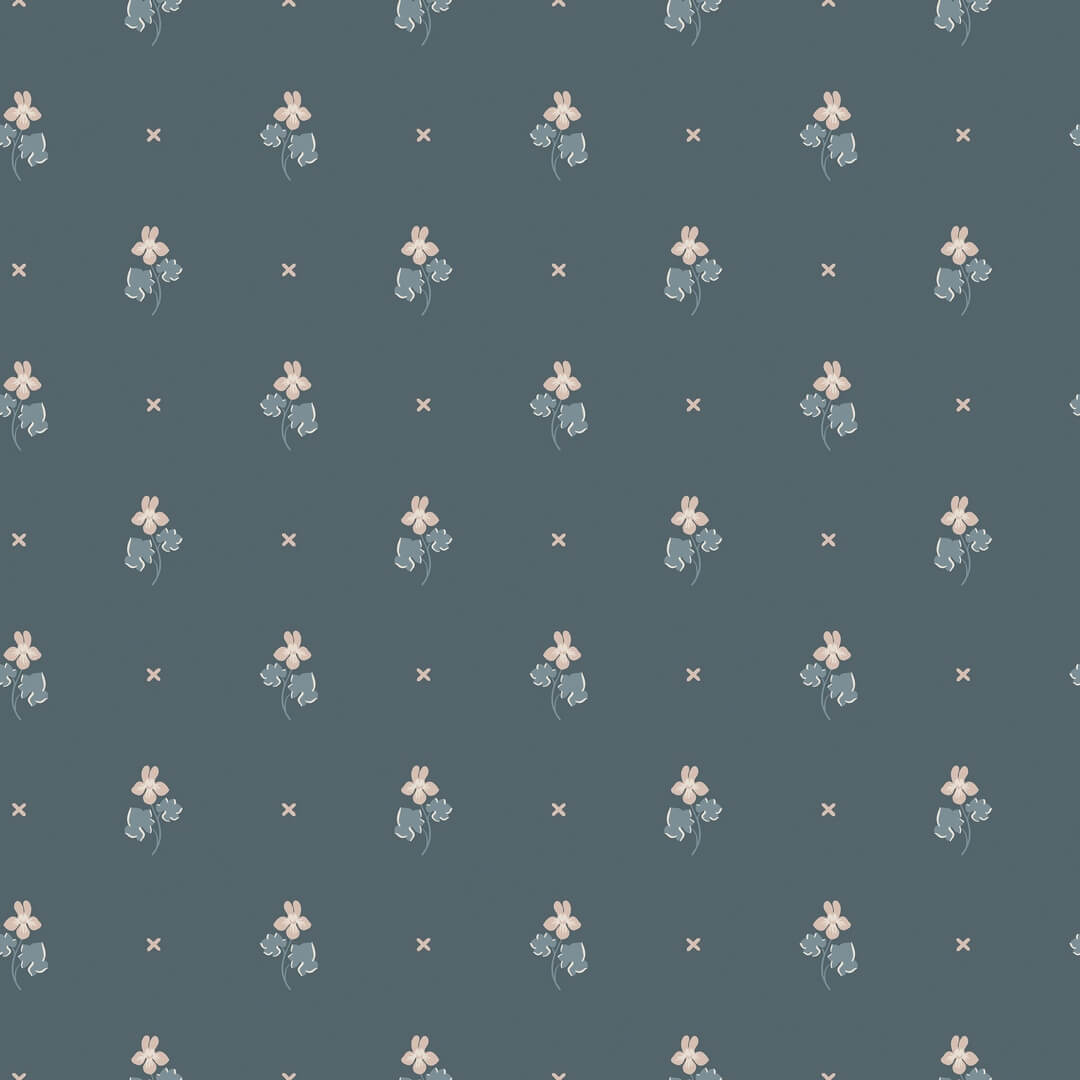 Tapeta drobne kwiatki Sandberg S10269 Mimi Indigo Blue Le Village