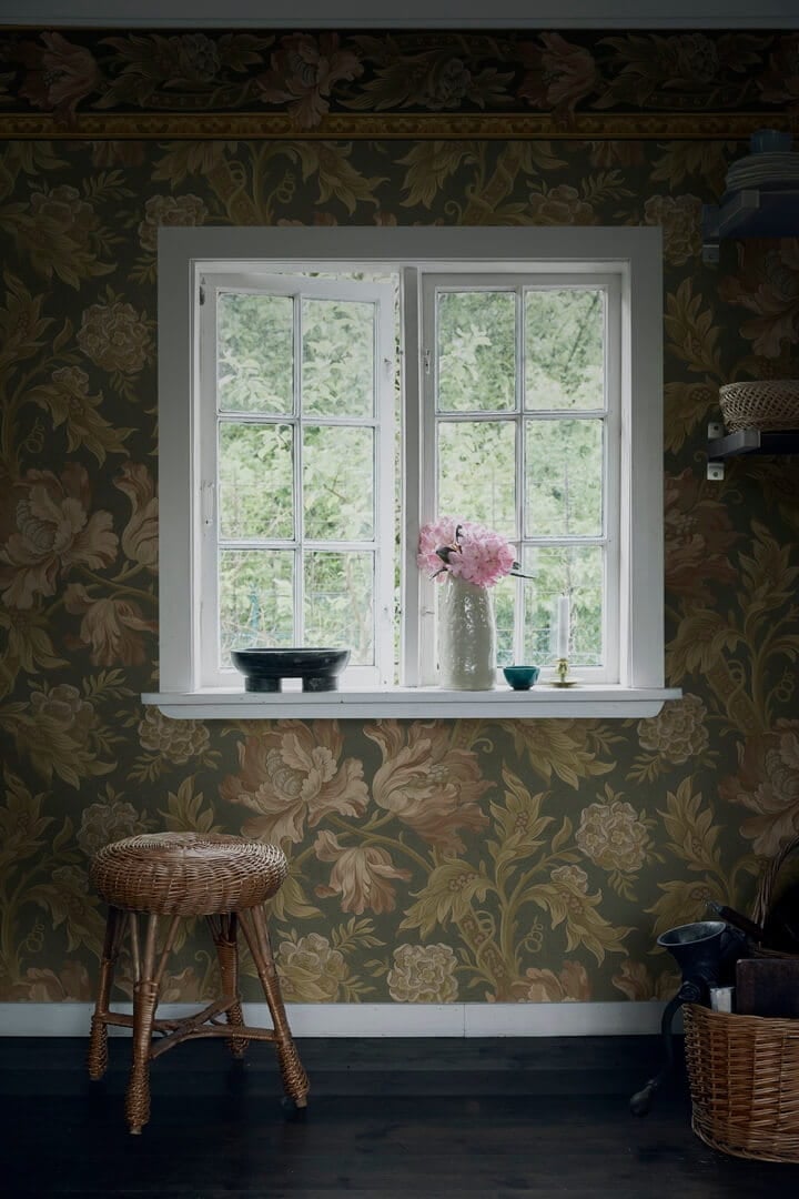 Fototapeta kwiaty vintage Sandberg S10277 Esther Forest Green Le Village