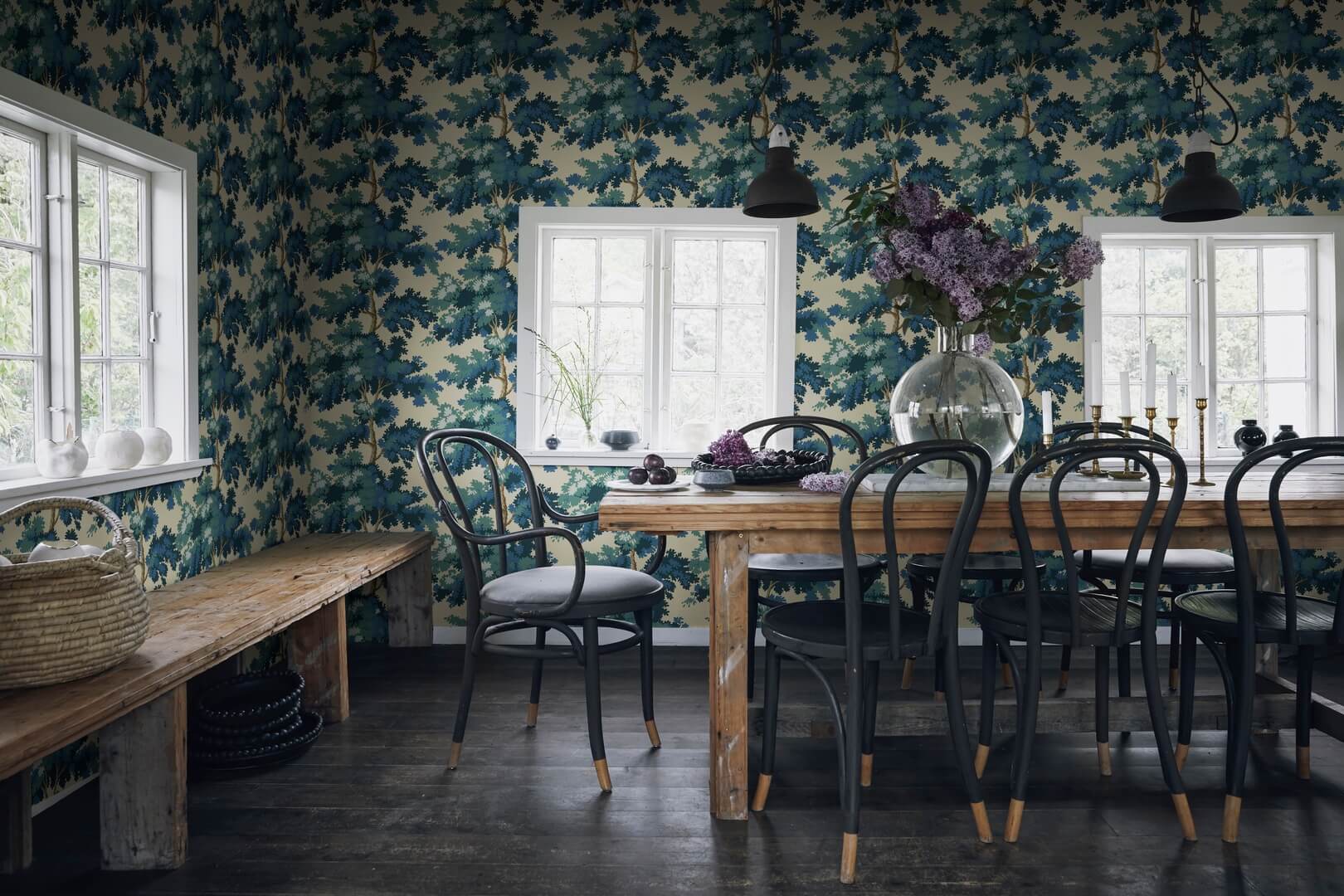 Tapeta drzewa Sandberg 444-66 Raphael Blue Le Village
