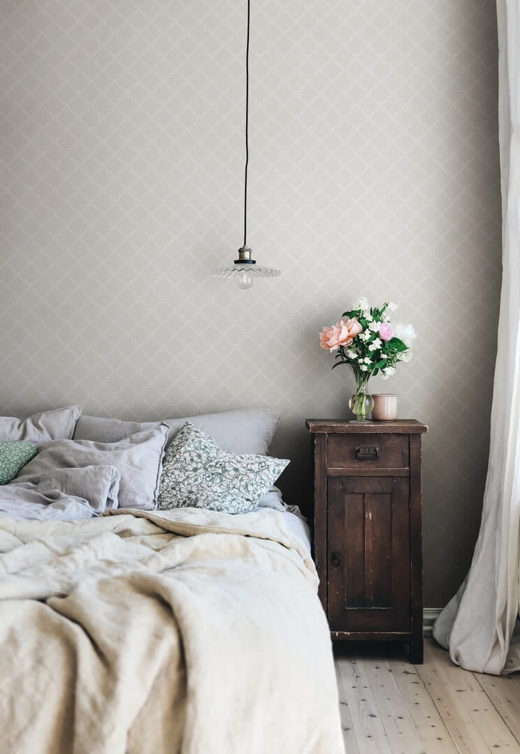 Tapeta roślinny trejaż Sandberg S10302 Trellis Gray Essentials