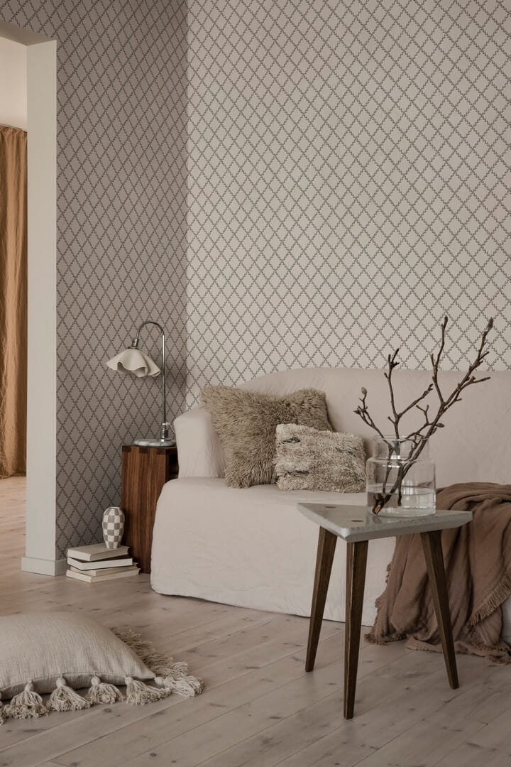 Tapeta roślinny trejaż Sandberg S10306 Trellis Graphite Essentials