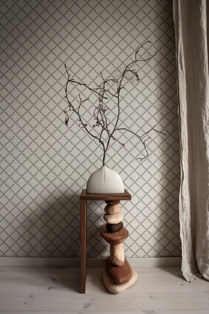 Tapeta roślinny trejaż Sandberg S10306 Trellis Graphite Essentials