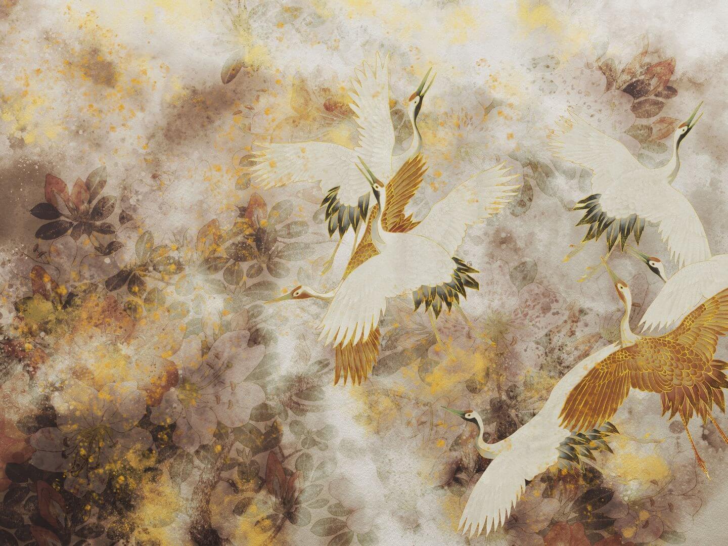 Fototapeta w żurawie WallArt Beige Tsuru